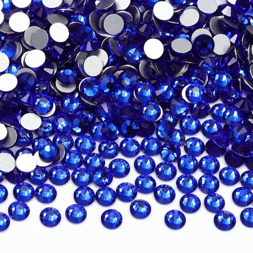 SS3-SS30 Glas-Strasssteine, superheller Kristall, nicht zum Hotfixieren, flache Rückseite, zum Aufkleben auf 3D-Steine für DIY-Nagelkunst, Saphir, SS8, 1440 Stück SS3-SS30 Glas-Strasssteine, superheller Kristall, nicht zum Hotfixieren, flache Rückseite, zum Aufkleben auf 3D-Steine für DIY-Nagelkunst, Saphir, SS8, 1440 Stück von QOVBD