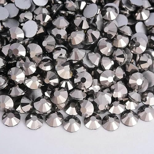 SS3-SS30 Jet Hämatit Farbe Strasssteine Nail Art Flache Rückseite Nicht Hotfix Strasssteine Aufkleben Nail Art Strass Gym Dress F0246-Hematit-SS16-1440 Stück von QOVBD