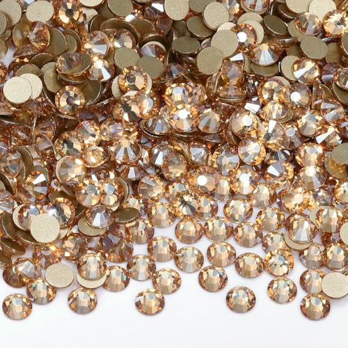 SS3-SS30 Kristall-Strasssteine, flache Rückseite, Glas, nicht Hotfix, Strasssteine, Dekorationen, Glitzersteine, Nagelkunst-Zubehör, Golden Shadow, SS20, 1440 Stück von QOVBD