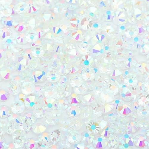 SS3 SS4 SS5 SS6 SS8 SS10 SS12 SS16 SS20 SS30 SS40 SS50 Klare Glas-Strasssteine, flache Rückseite, Kristall AB, nicht Hotfix-Strass-48, transparent AB-SS50, 144 Stück von QOVBD