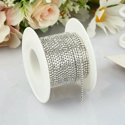 SS4 1,5 mm Kristall-Strassbandkette, Glasbesatz, zum Aufnähen, Kristallbecherkette, Edelstein für DIY-Schmuckzubehör, Splitter, SS4 (1,5 mm), 1 Yard von QOVBD