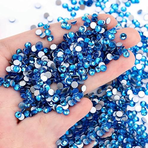 SS4-SS30 Bunte, nicht Hotfix-Strasssteine, Glitzer-Kristall, zum Aufkleben, Strass-Diamant-Strasssteine für Kleidungsstücke, Nagelkunst-Dekorationen-Capriblau-SS4-1440 Stück SS4-SS30 Bunte, nicht Hotfix-Strasssteine, Glitzer-Kristall, zum Aufkleben, Strass-Diamant-Strasssteine für Kleidungsstücke, Nagelkunst-Dekorationen-Capriblau-SS4-1440 Stück von QOVBD