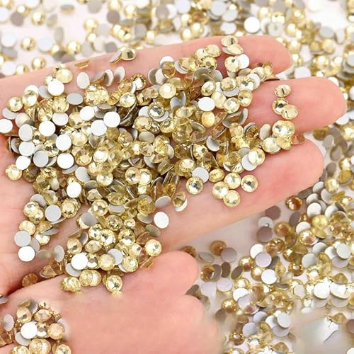 SS4-SS30 Bunte, nicht Hotfix-Strasssteine, Glitzer-Kristall, zum Aufkleben, Strass-Diamant-Strasssteine für Kleidungsstücke, Nagelkunst-Dekorationen-Jonquil-SS10-1440 Stück von QOVBD