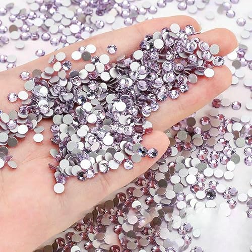 SS4-SS30 Bunte, nicht Hotfix-Strasssteine, Glitzer-Kristall, zum Aufkleben, Strass-Diamant-Strasssteine für Kleidungsstücke, Nagelkunst-Dekorationen-Kristall-Amethyst-SS12-1440 Stück von QOVBD