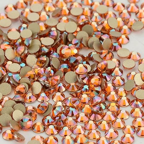 SS6-SS20, 1440 Stück, Glaskristall, nicht Hotfix-Strasssteine, flache Rückseite, Glitzersteine, Nagelkunst-Dekorationen, DIY-Zubehör – SS20 (4,6–4,8 mm), 1440 Stück von QOVBD