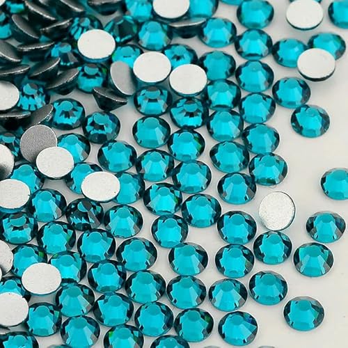 SS6-SS20 1440 Stück Top-Glaskristall-Strasssteine ohne Hotfix, flache Rückseite, Glitzersteine, Nagelkunst-Dekorationen, DIY-Zubehör, Indicolite-SS20 (4,6–4,8 mm), 1440 Stück von QOVBD