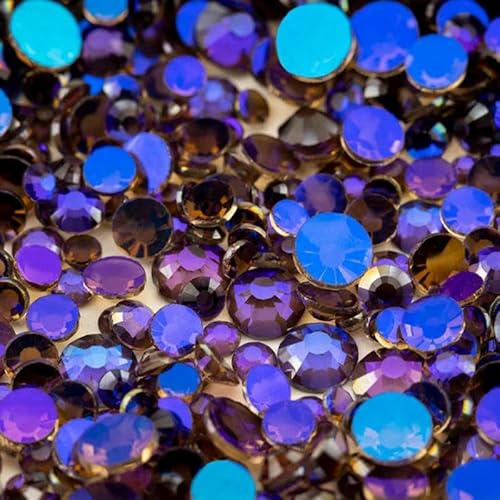 SS6-SS20 Glas-Strasssteine, Kristalle, flache Rückseite, Glitzersteine, Nagelkunst-Zubehör, DIY-Dekoration, Phantom, gemischte Größe (20 g) von QOVBD