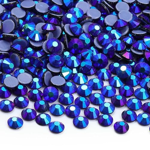 SS6-SS30 Mehrfarbige Glaskristall-AB-Strasssteine, Hotfix-Flatback-Aufbügelsteine für Hochzeitskleider und Kleidungsdekoration - Montana AB-SS16-1440 Stück von QOVBD