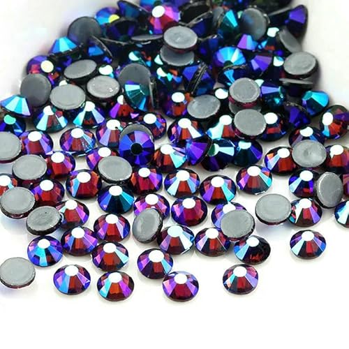 SS6-SS30 Mehrfarbiger Crystal AB Hot Fix Strass Kristall Super Glitter Strass Aufbügel-Strasssteine für Nailart Stoffbekleidung-Amethyst AB-SS6-SS30 Mix 1200 Stück von QOVBD
