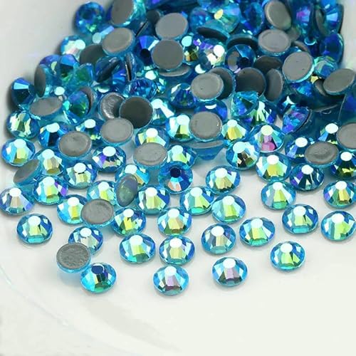 SS6-SS30 Mehrfarbiger Crystal AB Hot Fix Strass Kristall Super Glitter Strass Aufbügel-Strasssteine für Nailart Stoffbekleidung-Aquamarin AB-SS20-1440 Stück SS6-SS30 Mehrfarbiger Crystal AB Hot Fix Strass Kristall Super Glitter Strass Aufbügel-Strasssteine für Nailart Stoffbekleidung-Aquamarin AB-SS20-1440 Stück von QOVBD