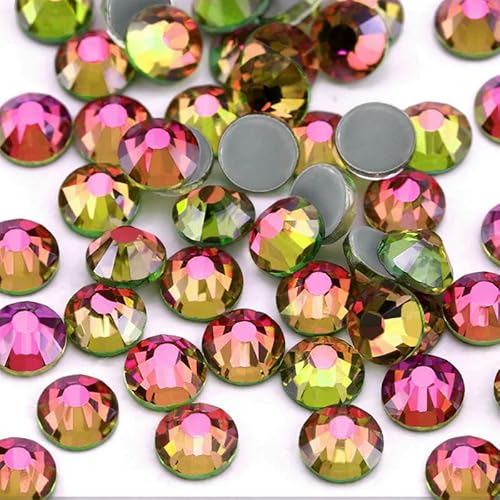 SS6-SS30 Mehrfarbiger Crystal AB Hot Fix Strass Kristall Super Glitter Strass Aufbügel-Strasssteine für Nailart Stoffbekleidung-Regenbogen-SS6-SS30 Mix 1200 Stück von QOVBD