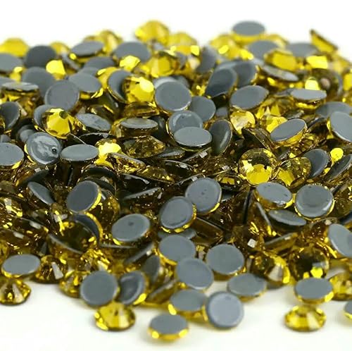 SS6-SS30 Neueste Crystal AB Better Hot Fix Strasssteine, Glas-Strass-Hotfix-Strasssteine zum Aufbügeln, Nähen und Stoffdekorationen-Citrin-ss16 1440 Stück von QOVBD