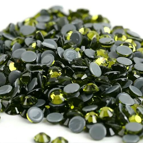 SS6-SS30 Neueste Crystal AB Better Hot Fix Strasssteine, Glas-Strass-Hotfix-Strasssteine zum Aufbügeln, Nähen und Stoffdekorationen-Olivin-ss30 288 Stück von QOVBD