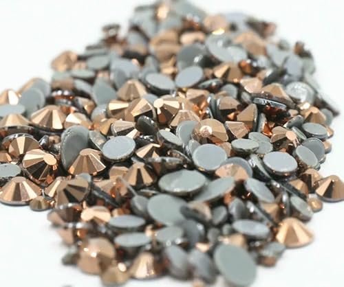 SS6-SS30 Neueste Crystal AB Better Hot Fix Strasssteine, Glas-Strass-Hotfix-Strasssteine zum Aufbügeln, Nähen und Stoffdekorationen-Roségold-ss6 1440 Stück von QOVBD