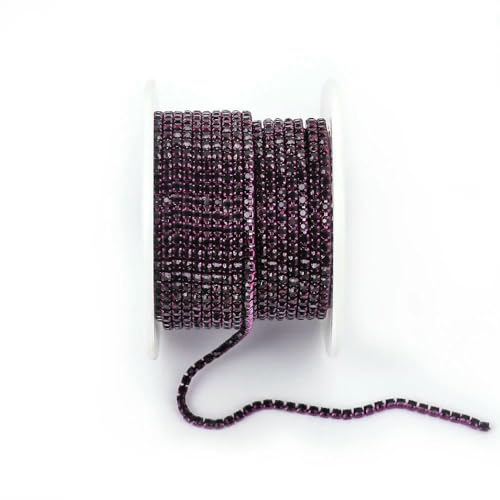 SS6 SS8 SS12 Nähen Rote Glas-Strasskette Besatz Strass-Cup-Kette Kristallband Banding für Kleidung DIY Handwerk-Amethyst-SS6 10 Yards SS6 SS8 SS12 Nähen Rote Glas-Strasskette Besatz Strass-Cup-Kette Kristallband Banding für Kleidung DIY Handwerk-Amethyst-SS6 10 Yards von QOVBD