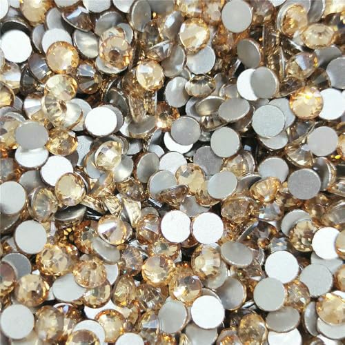 Strasssteinchen in SS3~SS20, Kristall, kein Hotfix, superhell, Glas-Strassstein, DIY-Nagelkunst-Dekorationen, Goldener Champagner, SS16, 1440 Stück von QOVBD