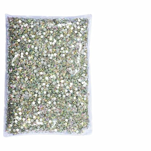 Strasssteine, 14400 Stück, Großhandel in Großpackungen, SS3-SS20, flache Rückseite, nicht Hotfix-Strasssteine, Glitzerkristall für Nägel, Kristall AB-SS20-14400 Stück von QOVBD