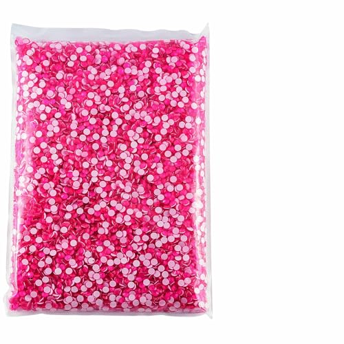 Strasssteine, 14400 Stück, Großhandel in Großpackungen, SS3–SS20, flache Rückseite, nicht Hotfix-Strasssteine, Glitzerkristall für Nägel, Neon-Fuchsia-Rose, SS6, 14400 Stüc von QOVBD