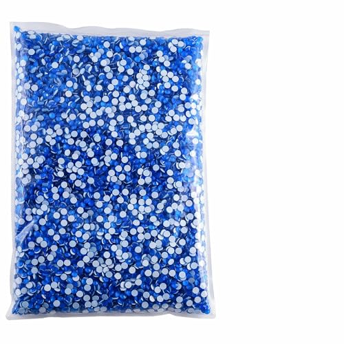 Strasssteine, 14400 Stück, Großhandel in Großpackungen, SS3–SS20, flache Rückseite, nicht Hotfix-Strasssteine, Glitzerkristall für Nägel, Neonblau, SS16, 14400 Stück von QOVBD