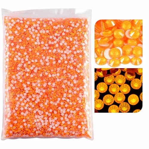 Strasssteine, 14400 Stück, Großhandel in Großpackungen, SS3–SS20, flache Rückseite, nicht Hotfix-Strasssteine, Glitzerkristall für Nägel, Neonorange, SS6, 14400 Stück von QOVBD