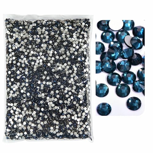 Strasssteine, 14400 Stück, Großhandel in Großpackungen, SS3–SS20, flache Rückseite, nicht Hotfix-Strasssteine, Glitzerkristalle für Nägel, Montana, SS5, 14400 Stück von QOVBD