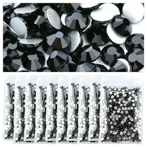 Strasssteine für Kleidung, DIY, flache Rückseite, Diamant-Nagel-Strasssteine, Dekorationen, Kristalle, AB, Glitzer, Gesichtskunst, Stein, Schwarz, SS20 x 10 Beutel Strasssteine für Kleidung, DIY, flache Rückseite, Diamant-Nagel-Strasssteine, Dekorationen, Kristalle, AB, Glitzer, Gesichtskunst, Stein, Schwarz, SS20 x 10 Beutel von QOVBD