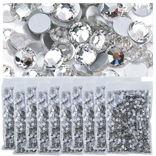 Strasssteine für Kleidung, DIY, flache Rückseite, Diamant-Nagel-Strasssteine, Dekorationen, Kristalle, AB, Glitzer, Gesichtskunst, Stein, kristallklar, SS20 x 10 Beut Strasssteine für Kleidung, DIY, flache Rückseite, Diamant-Nagel-Strasssteine, Dekorationen, Kristalle, AB, Glitzer, Gesichtskunst, Stein, kristallklar, SS20 x 10 Beut von QOVBD