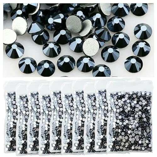 Strasssteine für Kleidung, DIY, flache Rückseite, Diamant-Nagel-Strasssteine, Dekorationen, Kristalle, AB-Glitzer, Gesichtskunst, Stein, glänzendes Schwarz, SS16 x 10 Strasssteine für Kleidung, DIY, flache Rückseite, Diamant-Nagel-Strasssteine, Dekorationen, Kristalle, AB-Glitzer, Gesichtskunst, Stein, glänzendes Schwarz, SS16 x 10 von QOVBD