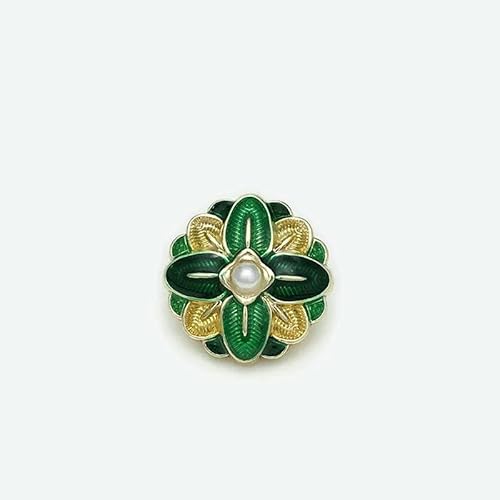 Stück Emaille-Knöpfe im nationalen Stil, bunte Metallknöpfe, gebranntes blaues Palastöl, quadratische Blumen-Kleidungsknöpfe, 20 mm, C von QOVBD