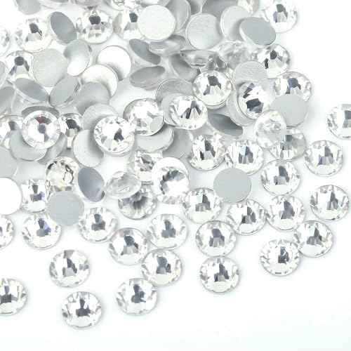 Super-Glitzer-Kristall-AB-Strasssteine SS3–SS50, nicht heiß fixierbar, flache Rückseite, für Stoff, Kleidungsstücke, Nagelkunst, Strass-Dekorationen, F0 von QOVBD