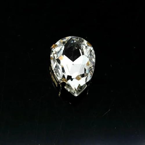 Tropfenförmige Nähsteine aus Kristallglas in allen Größen, 24 Farben, zum Aufnähen, Strasssteine, 4-Loch-Perlen, Knöpfe mit Goldbasis für Kleidung, Basteln, transparent, 20 Stück, 8 x 13,0 mm Tropfenförmige Nähsteine aus Kristallglas in allen Größen, 24 Farben, zum Aufnähen, Strasssteine, 4-Loch-Perlen, Knöpfe mit Goldbasis für Kleidung, Basteln, transparent, 20 Stück, 8 x 13,0 mm von QOVBD
