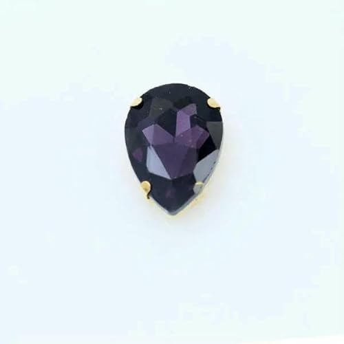 Tropfenförmiger Kristallglas-Nähstein in 24 Farben, zum Aufnähen, Strasssteine, 4-Loch-Perlen, goldfarbener Knopf für Kleidung, Basteln, violett, 20 Stück, 8 x 13,0 mm Tropfenförmiger Kristallglas-Nähstein in 24 Farben, zum Aufnähen, Strasssteine, 4-Loch-Perlen, goldfarbener Knopf für Kleidung, Basteln, violett, 20 Stück, 8 x 13,0 mm von QOVBD