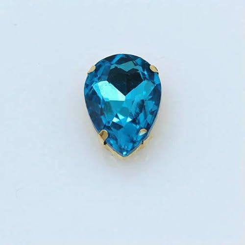 Tropfenförmiger Kristallglas-Nähstein in 24 Farben, zum Aufnähen von Strasssteinen, 4-Loch-Perlen, Knopf mit Goldbasis für Kleidungshandwerk, Seeblau, 2 Stück, 30 x 40 mm Tropfenförmiger Kristallglas-Nähstein in 24 Farben, zum Aufnähen von Strasssteinen, 4-Loch-Perlen, Knopf mit Goldbasis für Kleidungshandwerk, Seeblau, 2 Stück, 30 x 40 mm von QOVBD