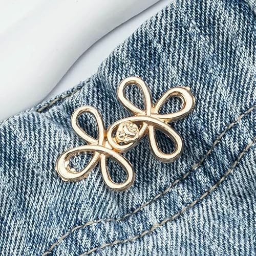 Waist Button Fastener Adjustable Metal Jeans Buttons - Tighteners for Loose Denim, Instant No-Sew for Denim Trousers-Gold-2pcs Waist Button Fastener Adjustable Metal Jeans Buttons - Tighteners for Loose Denim, Instant No-Sew for Denim Trousers-Gold-2pcs von QOVBD