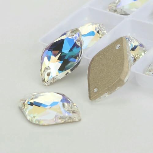 Zitronenglas, Siamblau, Kristall AB, Mondlicht, Nähsteine, flache Rückseite, zum Aufnähen von Strasssteinen für Kleidungsstücke, Taschen, Art-001MO, Mondlicht, 24 Stück, 12 mm, 18 mm, Sonstiges von QOVBD
