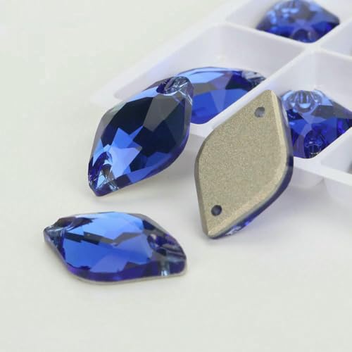 Zitronenglas, Siamblau, Kristall AB, Mondlicht, Nähsteine, flache Rückseite, zum Aufnähen von Strasssteinen für Kleidungsstücke, Taschen, Art-T243 Capriblau, 48 Stück, 9 mm, 14,0 mm, Sonstiges von QOVBD