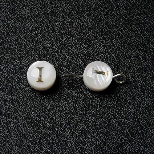 mm Perlmutt-Muschelperle, 26 Großbuchstaben, weiß, natürliche Perlmutt-Muschel, runde Perlen, Schmuckherstellung, Zubehör, DIY, I, 10 Stück mm Perlmutt-Muschelperle, 26 Großbuchstaben, weiß, natürliche Perlmutt-Muschel, runde Perlen, Schmuckherstellung, Zubehör, DIY, I, 10 Stück von QOVBD