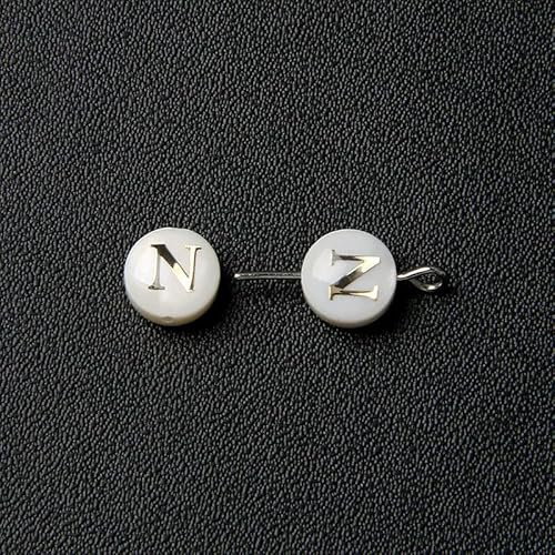 mm Perlmutt-Muschelperle, 26 Großbuchstaben, weiß, natürliche Perlmutt-Muschel, runde Perlen, Schmuckherstellung, Zubehör, DIY-N-10 Stück mm Perlmutt-Muschelperle, 26 Großbuchstaben, weiß, natürliche Perlmutt-Muschel, runde Perlen, Schmuckherstellung, Zubehör, DIY-N-10 Stück von QOVBD