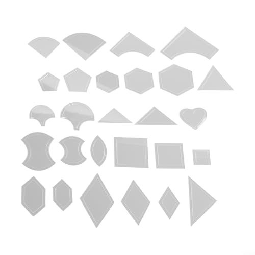 QOXEZY 54-teiliges Acryl-Quilt-Vorlagen-Set für Patchwork-Nähen, transparente 2-mm-Schablonen mit Nahtzugabe, Kreis, Sechseck, Dreieck, Diamant-Herzformen, DIY Handwerk Lineal Werkzeuge QOXEZY 54-teiliges Acryl-Quilt-Vorlagen-Set für Patchwork-Nähen, transparente 2-mm-Schablonen mit Nahtzugabe, Kreis, Sechseck, Dreieck, Diamant-Herzformen, DIY Handwerk Lineal Werkzeuge von QOXEZY
