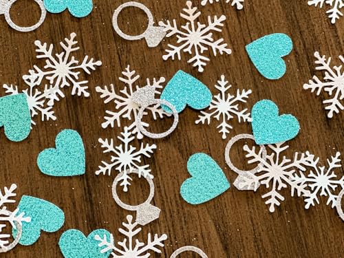 100 Stück Snow in Love Junggesellinnenabschied-Konfetti, Diamantring und Schneeflocken-Konfetti für Junggesellinnenabschiede, Weihnachtsfeiertage, Winter-Party-Dekoration 100 Stück Snow in Love Junggesellinnenabschied-Konfetti, Diamantring und Schneeflocken-Konfetti für Junggesellinnenabschiede, Weihnachtsfeiertage, Winter-Party-Dekoration von QPARTYFIRE