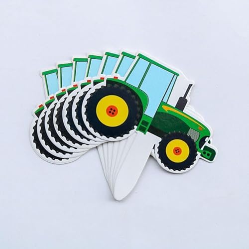 Cupcake-Aufsätze, Traktor, LKW, Auto, Cupcake-Picks für Jungen, Mädchen, Kinder, Teenager, Babyparty, Karneval, Belohnungen, 28 Stück von QPARTYFIRE