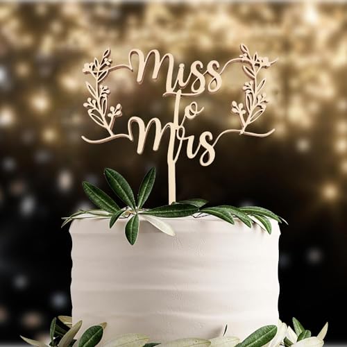 Tortenaufsatz "Mr to Mrs" aus Holz, Brautpaar, für Verlobung, Brautparty, Hochzeit oder Jahrestag, Kuchendekoration von QPARTYFIRE