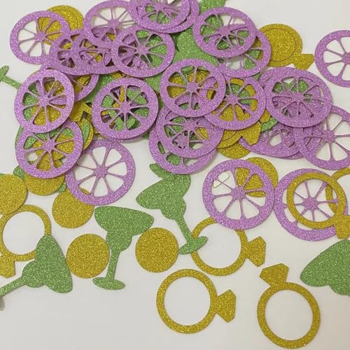 Zitronen-Brautparty-Dekorationen, 100 Stück, Glitzer-Zitronen-Konfetti, Kelch, Diamantring, Limonade, Junggesellinnenabschied, Verlobung, Hochzeit, Partyzubehör Zitronen-Brautparty-Dekorationen, 100 Stück, Glitzer-Zitronen-Konfetti, Kelch, Diamantring, Limonade, Junggesellinnenabschied, Verlobung, Hochzeit, Partyzubehör von QPARTYFIRE