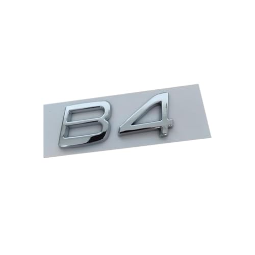 QPDDFG Auto Emblem für Volvo B4 S40 S60 S80 S90 XC40 XC60 XC90, Auto Buchstaben Abzeichen Badge Aufkleber, Abzeichen Embleme Buchstaben Auto Badge Aufkleber Sticker Dekoration,B Silver von QPDDFG