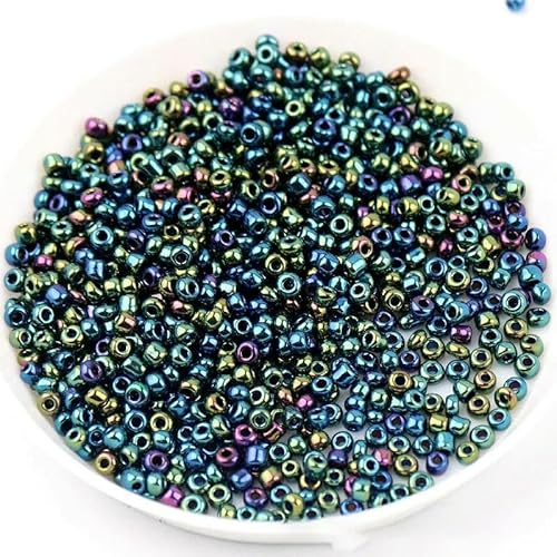 1,5 mm, 2 mm, 3,0 mm, 4,0 mm, Vintage-Metallic-Glasperlen, 15/0, 12/0, 8/0, 6/0, Rocailles-Perlen für Handarbeiten, Schmuckherstellung, DIY, handgefertigtes Nähen, 9–5 g, 4,0 mm, 72 Stü von QPFNEI