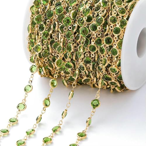1 Meter/Rolle, 6 mm, bunte Kristallperlen, Perlenkette, Glasperlen, KC-Gold, Halsketten-Kettenzubehör für DIY-Schmuckherstellung, Basteln, Stil 07, 1 Meter 1 Meter/Rolle, 6 mm, bunte Kristallperlen, Perlenkette, Glasperlen, KC-Gold, Halsketten-Kettenzubehör für DIY-Schmuckherstellung, Basteln, Stil 07, 1 Meter von QPFNEI