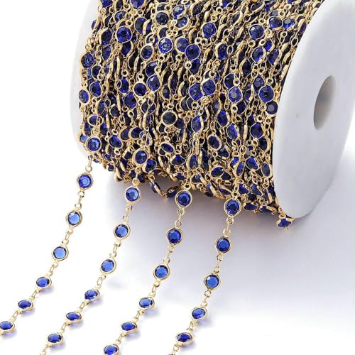 1 Meter/Rolle, 6 mm, bunte Kristallperlen, Perlenkette, Glasperlen, KC-Gold, Halsketten-Kettenzubehör für DIY-Schmuckherstellung, Basteln, Stil 25, 1 Meter 1 Meter/Rolle, 6 mm, bunte Kristallperlen, Perlenkette, Glasperlen, KC-Gold, Halsketten-Kettenzubehör für DIY-Schmuckherstellung, Basteln, Stil 25, 1 Meter von QPFNEI