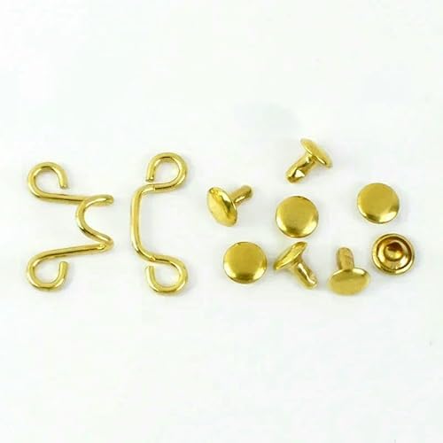 10/20 Sets 27 x 28/32 x 28 mm Metallnieten, gehäkelte Gürtelschnalle, Kleidungsstück, Einstellknopf, Taille, Jeans, abnehmbare Haken, Hardware-Zubehör, Gold, 27 x 2 von QPFNEI