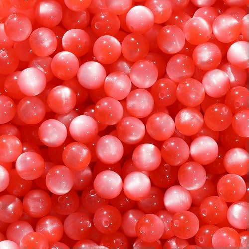 10/20 Stück/Los 8/10/12 mm Harz runde Form lose Abstandsperlen für handgefertigte Schmuckherstellung DIY Armband Halskette Zubehör-Rot-8 mm-20 Stück von QPFNEI