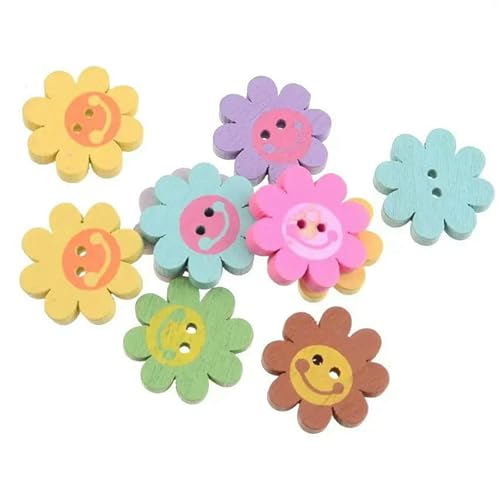 10/50 Stück Blumen-Holzknöpfe mit 2 Löchern für Scrapbooking, Basteln, DIY, Baby, Kinder, Kleidung, Nähzubehör, Knopfdekoration, 2, 22 mm, 10 Stück 10/50 Stück Blumen-Holzknöpfe mit 2 Löchern für Scrapbooking, Basteln, DIY, Baby, Kinder, Kleidung, Nähzubehör, Knopfdekoration, 2, 22 mm, 10 Stück von QPFNEI
